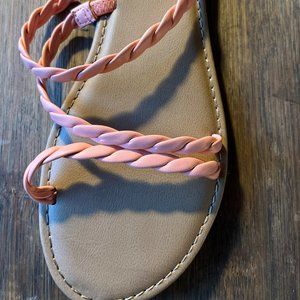 Women's Universal Thread Sandals with Pink Braid Thong - Size 7 - Worn Once